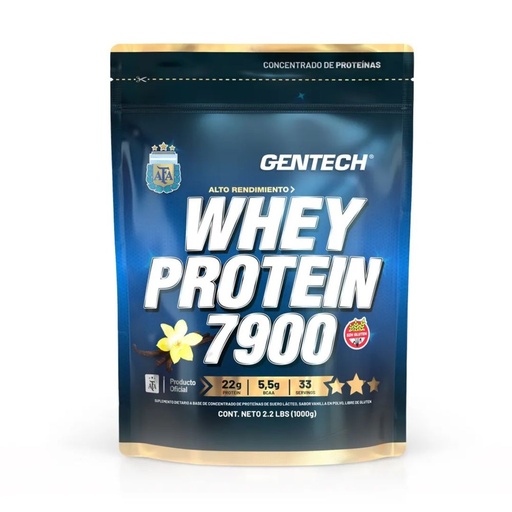 [SUPGWPVNPQ1001] Whey Protein 7900 sabor Vainilla x 1kg x 1u - Gentech