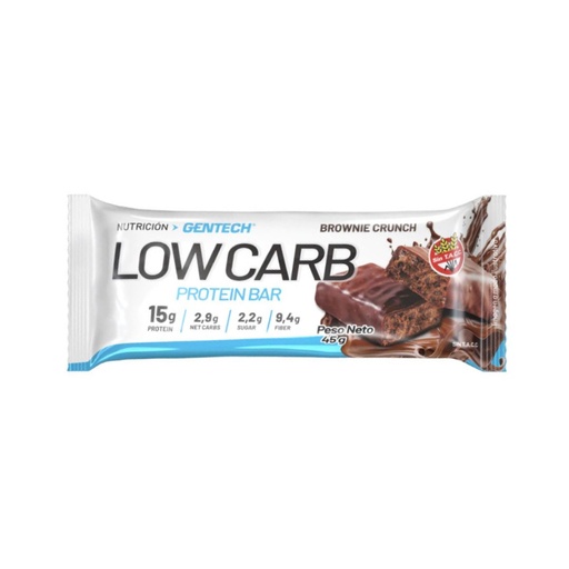 [BSBGPLCBRCJ010] Barritas Proteicas Low Carb sabor Brownie Crunch x 45grs x 10u x 1 caja - Gentech