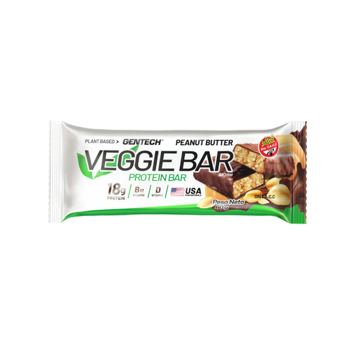[BSBGPVGBCCJ010] Barritas Proteicas Veggie Bar sabor Peanut Butter x 60grs x 10u x 1 caja - Gentech