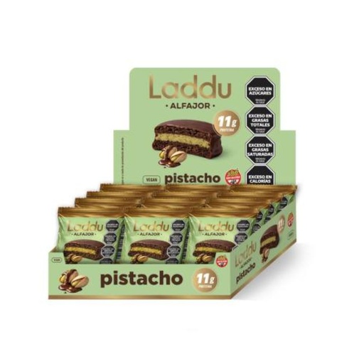 [BSALDPPCJ012] Alfajor de Pistacho Proteico x 60grs x 12u x 1 caja - Laddubar 