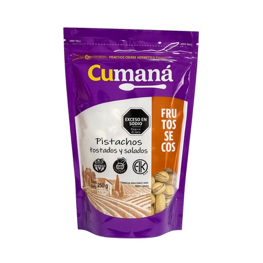 [FSPISTCTSCPQ25001] Pistachos tostados sin cascara x 250grs x 1u - Cumana