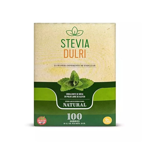 [ENDSDCJ10012] Edulcorante Natural Stevia 100 sobres x 1 caja - Dulri
